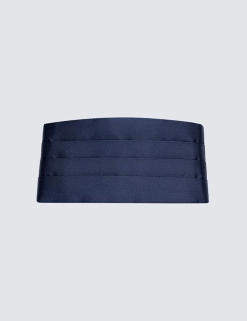 100% Silk Navy Plain Cummerbund