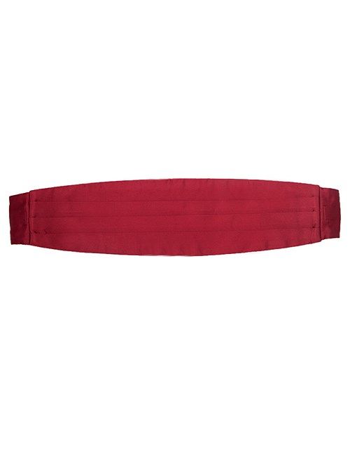 100% Silk Burgundy Plain Cummerbund 