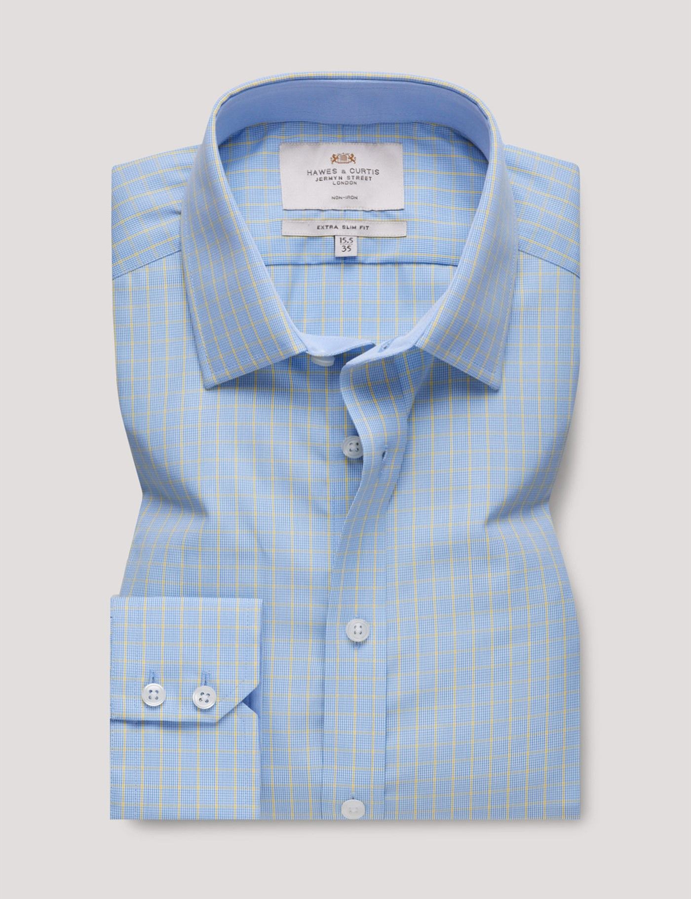 Extra Slim Fit Pink & White Small Plaid Non-Iron Shirt - Contrast Detail-preview