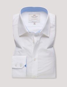 Extra Slim Fit White Shirt - Contrast Detail