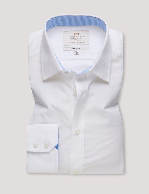 White Poplin Extra Slim Fit Shirt - Contrast Detail-preview