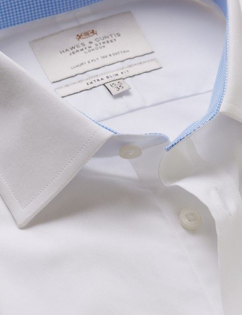 White Poplin Extra Slim Fit Shirt - Contrast Detail