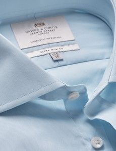 Extra Slim Fit Blue Poplin Shirt