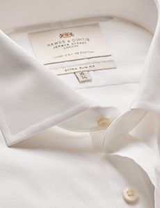 White Extra Slim Shirt - Windsor Collar - Double Cuff