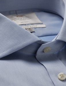 Non-Iron Blue Twill Extra Slim Shirt - Windsor Collar - Double Cuff Non-Iron Blue Twill Extra Slim Shirt - Windsor Collar - Double Cuff