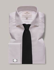 Extra Slim Fit White Pique Non-Iron Shirt