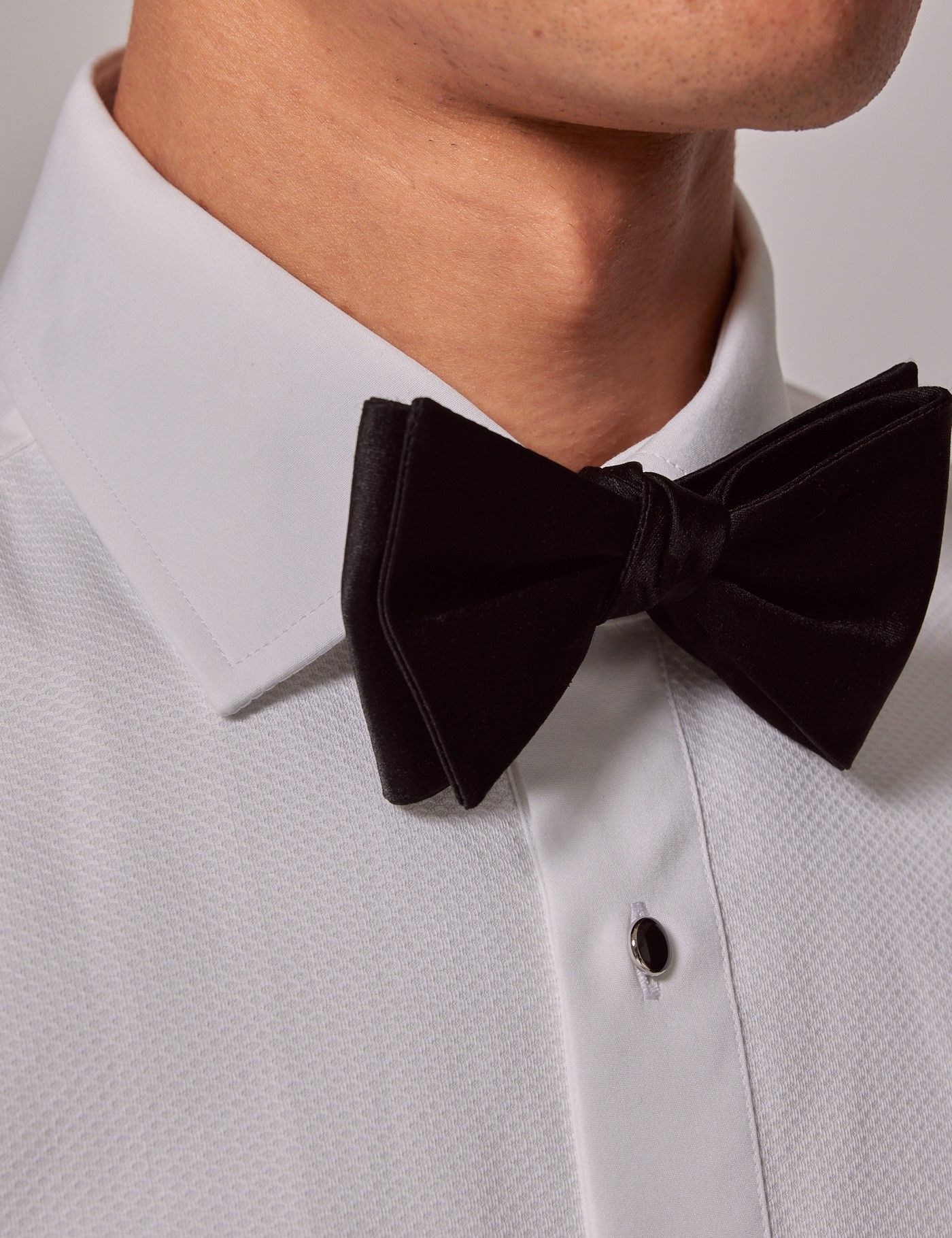 Slim White Waffle Design Evening Shirt-preview