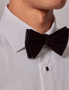 White Waffle Design Slim Evening Shirt - French Cuff-preview1