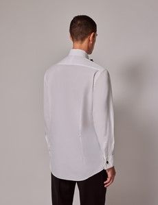 White Waffle Design Slim Evening Shirt - French Cuff-preview2