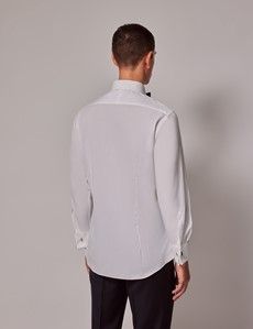 White Pleat Front Extra Slim Fit Evening Shirt - Double Cuff-preview4