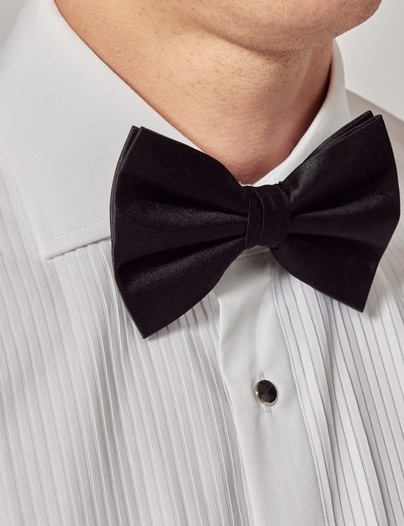 Slim Fit White Pleat Front Evening Shirt-preview