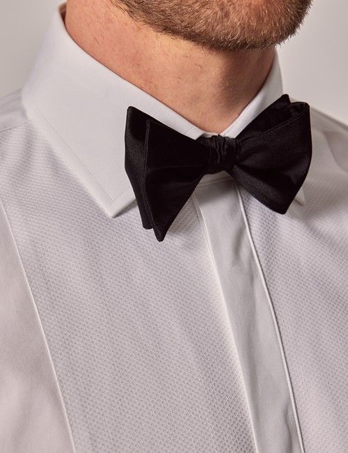 White Waffle Slim Fit Evening Shirt - French Cuff-preview