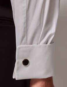 White Waffle Design Classic Fit Evening Shirt - French Cuff-preview3