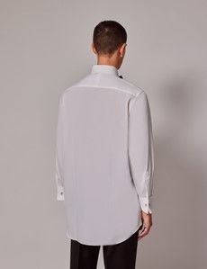 White Waffle Design Classic Fit Evening Shirt - French Cuff-preview4