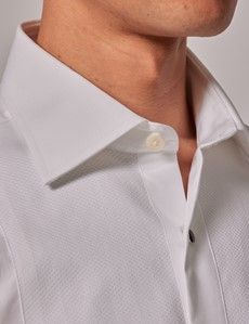 White Waffle Design Classic Fit Evening Shirt - French Cuff-preview6