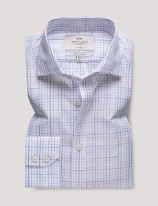 Extra Slim Fit Blue & Pink Multi Plaid Non-Iron Shirt-preview1