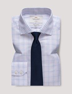 Extra Slim Fit Blue & Pink Multi Plaid Non-Iron Shirt-preview2