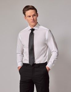 Cotton poplin shirt with ribbon tie in White Ready-to-wear