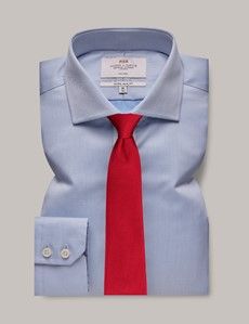 Extra Slim Fit Blue Twill Non Iron Shirt