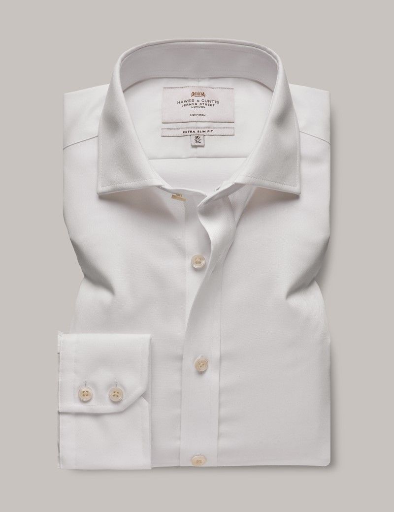 Extra Slim Fit White Twill Non-Iron Shirt-preview
