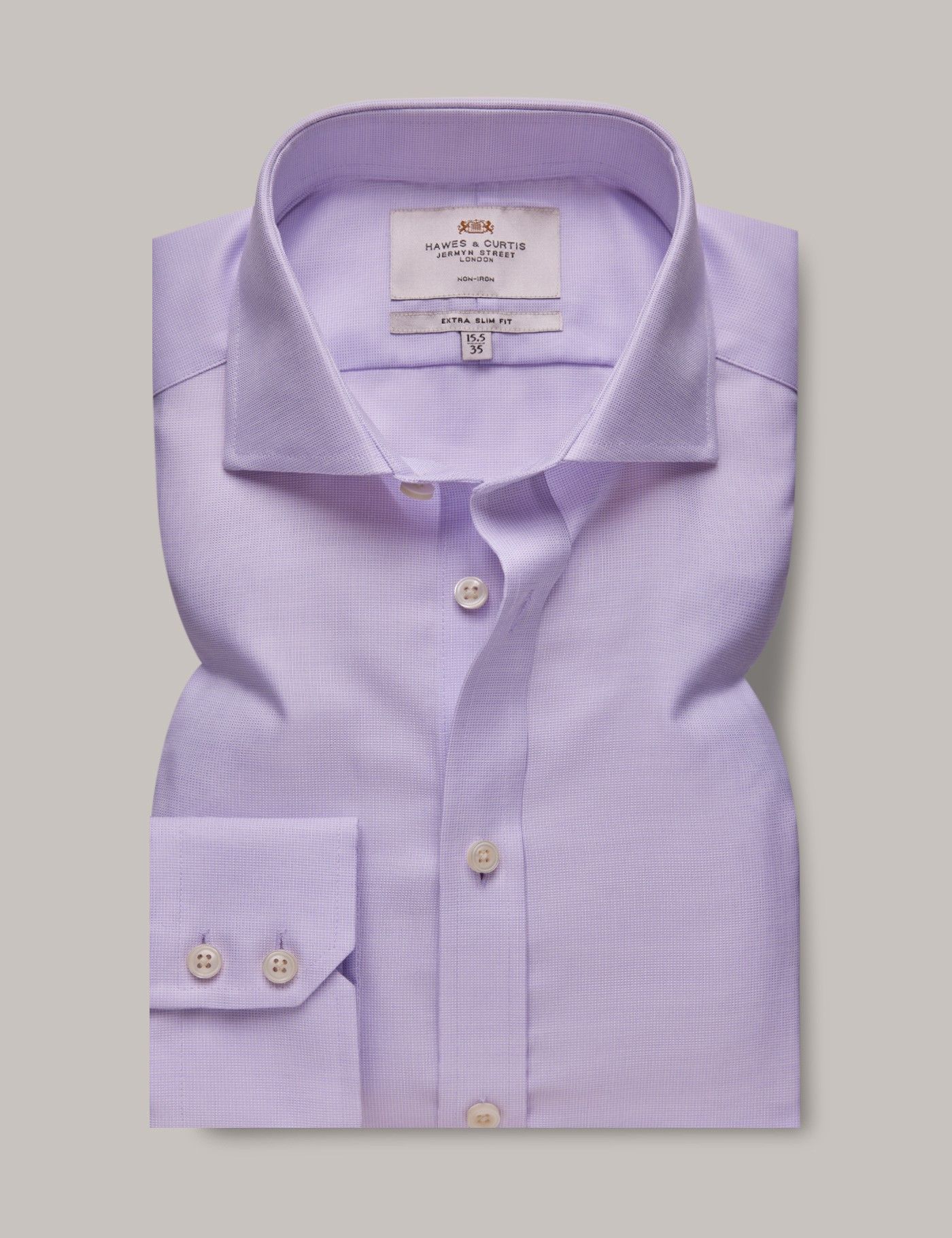 Extra Slim Fit Lilac & White Non-Iron Shirt-preview