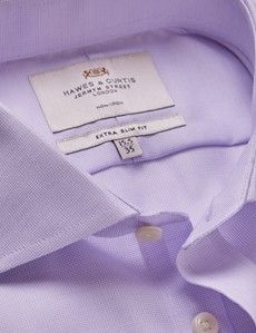 Extra Slim Fit Lilac & White Non-Iron Shirt