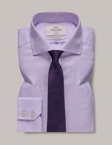 Extra Slim Fit Lilac & White Non-Iron Shirt