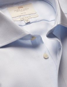 Extra Slim Fit Blue & White Pick and Pick Non-Iron Shirt