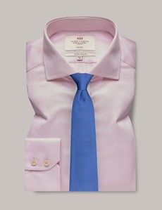 Extra Slim Fit Pink Pique Non-Iron Shirt