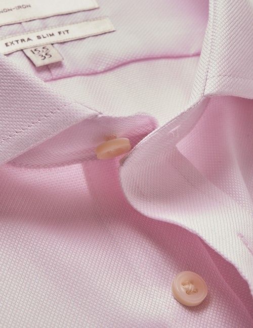 Non-Iron Pink Pique Extra Slim Shirt - Windsor Collar-preview