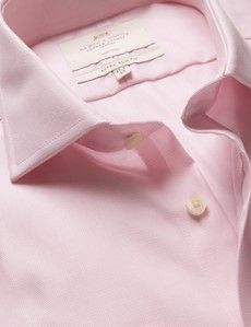 Extra Slim Fit Pink & White Textured Weave Non-Iron Shirt