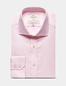 Extra Slim Fit Pink & White Textured Weave Non-Iron Shirt