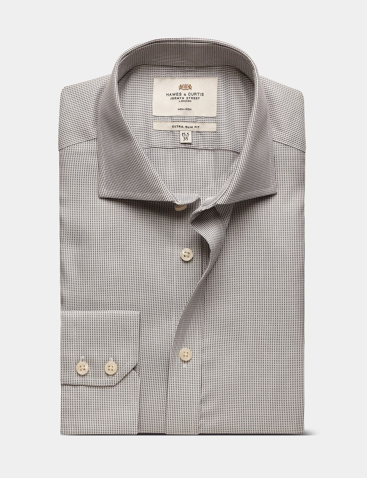 grey undershirt for white dress shirt Ash & Erie White Wrinkle Resistant Dress Shirt for Short Men White / 17 / Slim main image 1