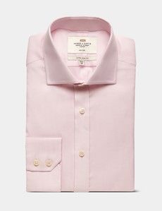 Extra Slim Fit Pink & White Textured Weave Non-Iron Shirt