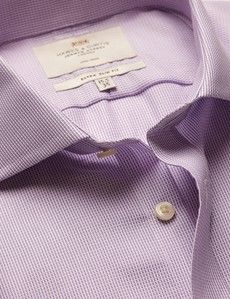 Extra Slim Fit Lilac & White Textured Weave Non-Iron Shirt