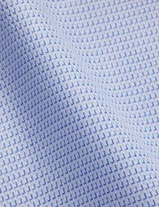 Extra Slim Fit Blue & White Textured Weave Non-Iron Shirt