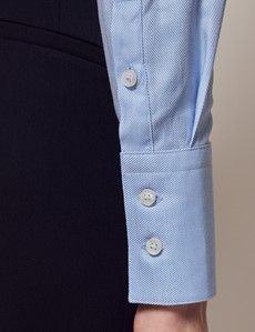 Executive Light Blue Twill Cotton Fitted Shirt-preview2