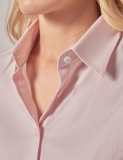 Executive Light Pink Twill Cotton Fitted Shirt-preview