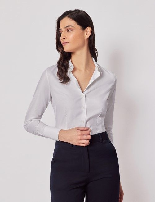 White Twill Fitted Executive Shirt