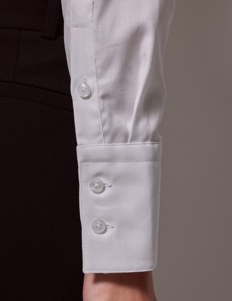 Women's Executive White Twill Fitted Shirt