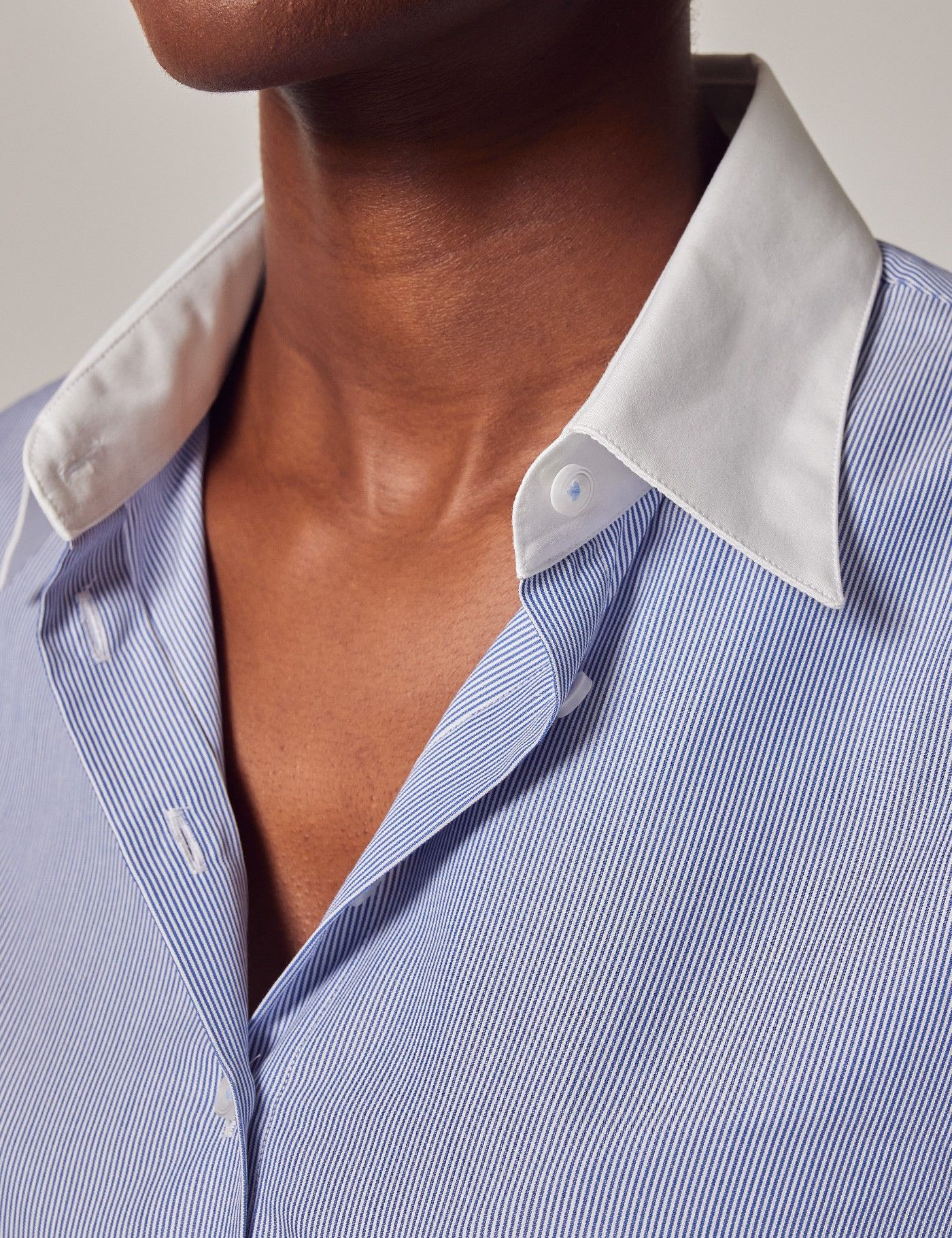 Fitted Blue & White Fine Stripe Executive Shirt-preview