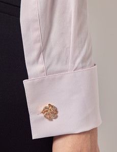 Women's New Pink Fitted Shirt - French Cuff-preview4