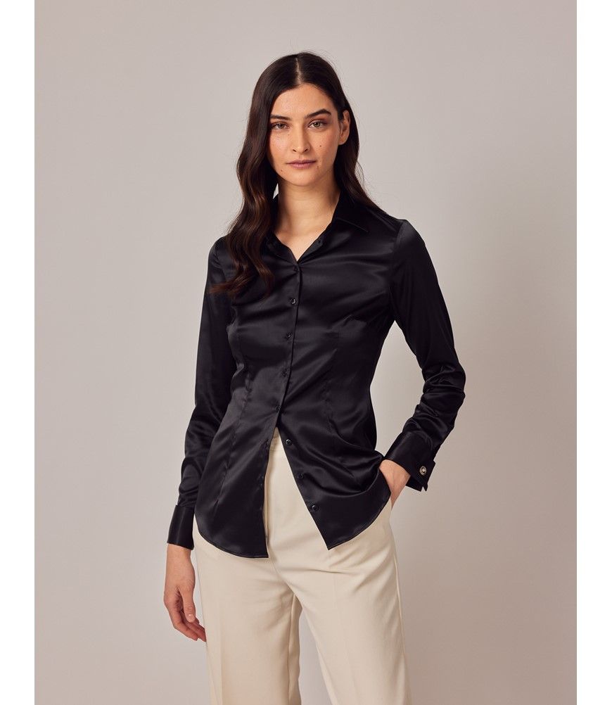 tight satin blouse