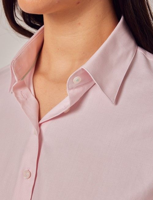 Executive Light Pink Twill Fitted Shirt - Double Cuffs-preview