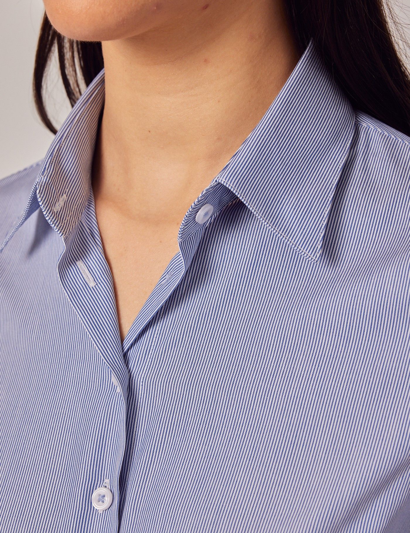 Fitted Blue & White Fine Stripe Executive Shirt-preview