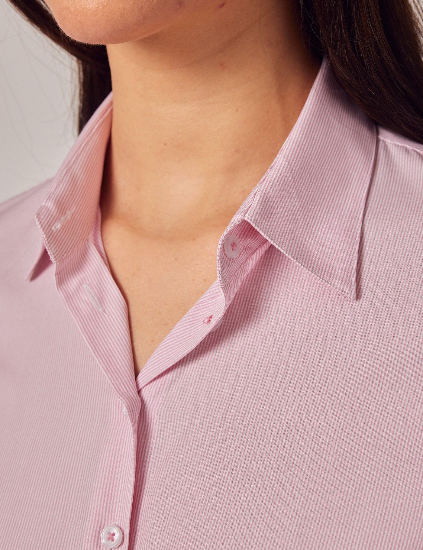 Fitted Pink & White Fine Stripe Executive Shirt-preview