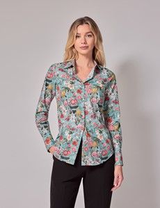 Green & Red Floral Fitted Shirt-preview2