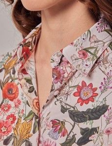 Pink & Green Floral Fitted Shirt-preview1