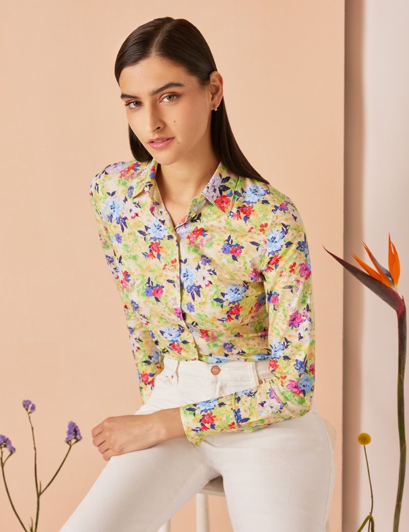 Floral print dress shirt online