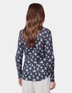 Fitted Navy & Blue Floral Shirt